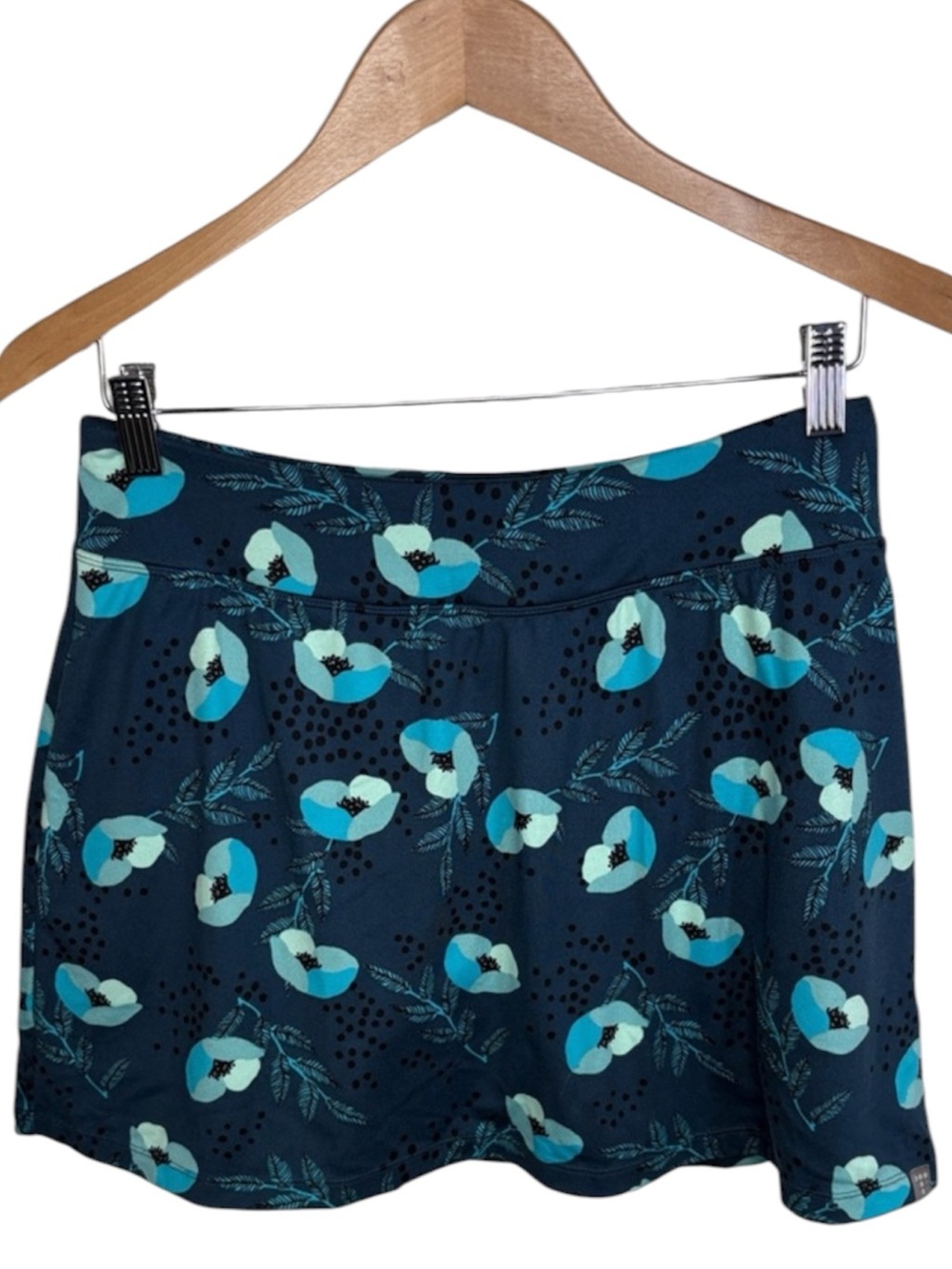 Title Nine Blue Poppy Leaf Golf Skort Women Size S